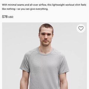 lululemon athletica Men's Light Gray Short Sleeve Tee